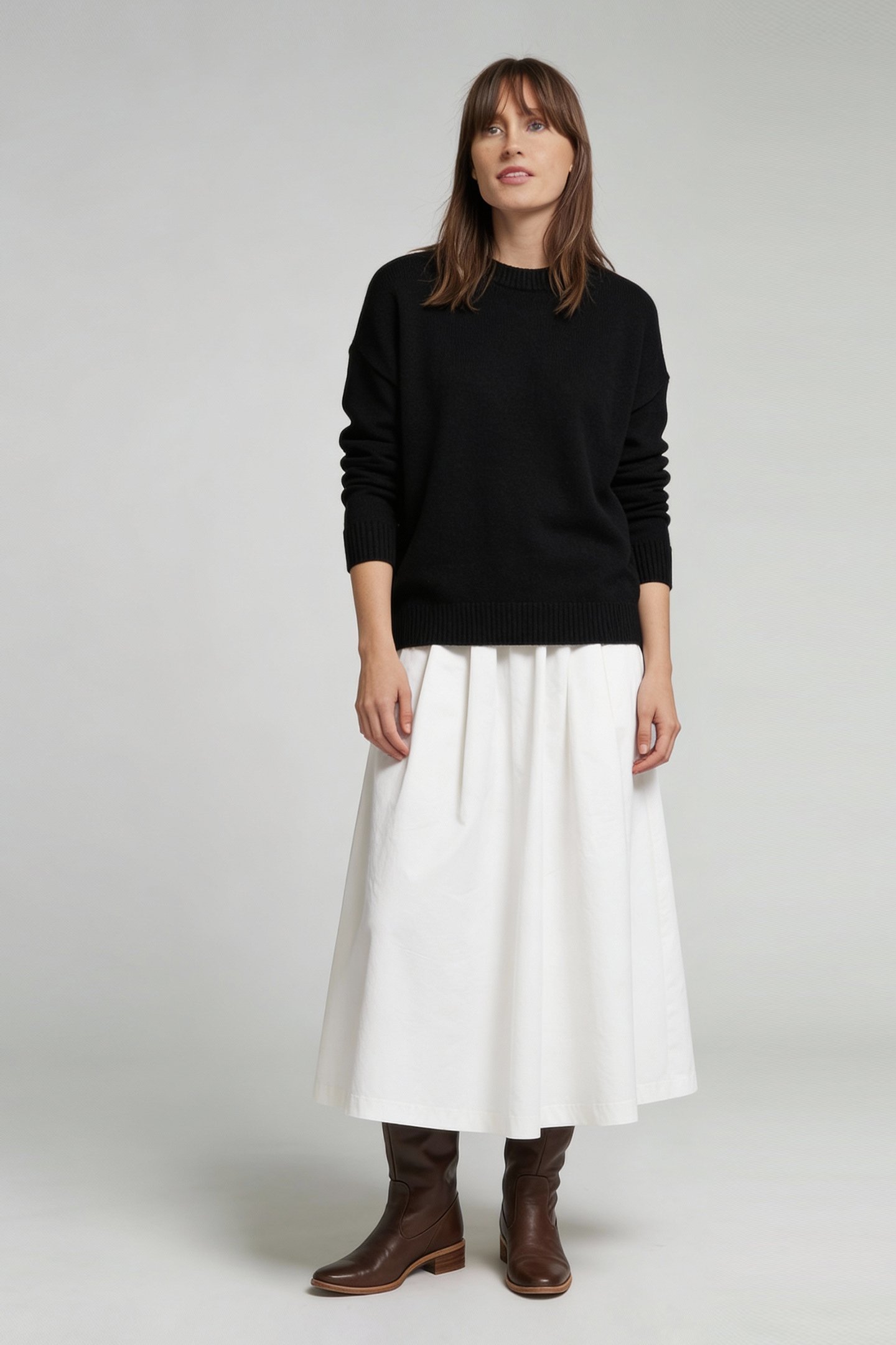 Cotton A-Line Skirt by One