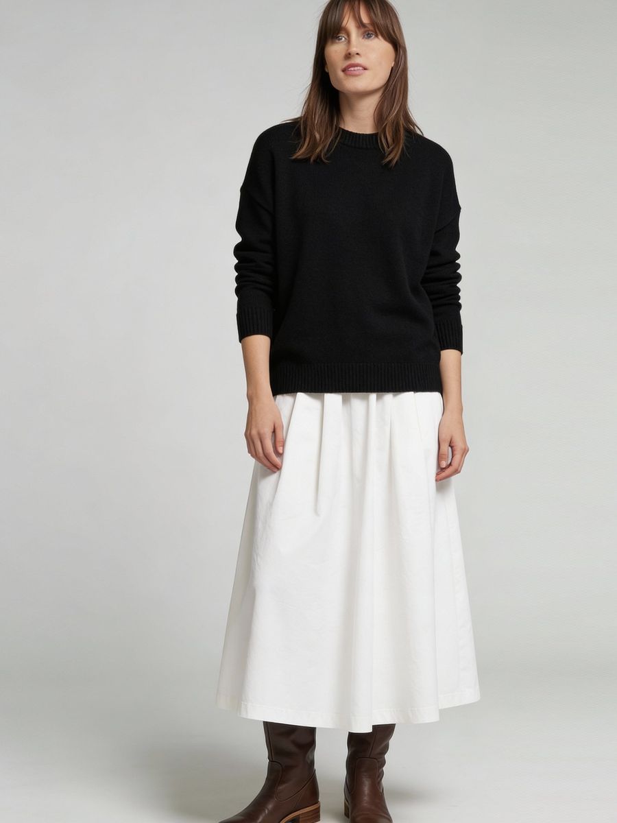 Cotton A-Line Skirt by One