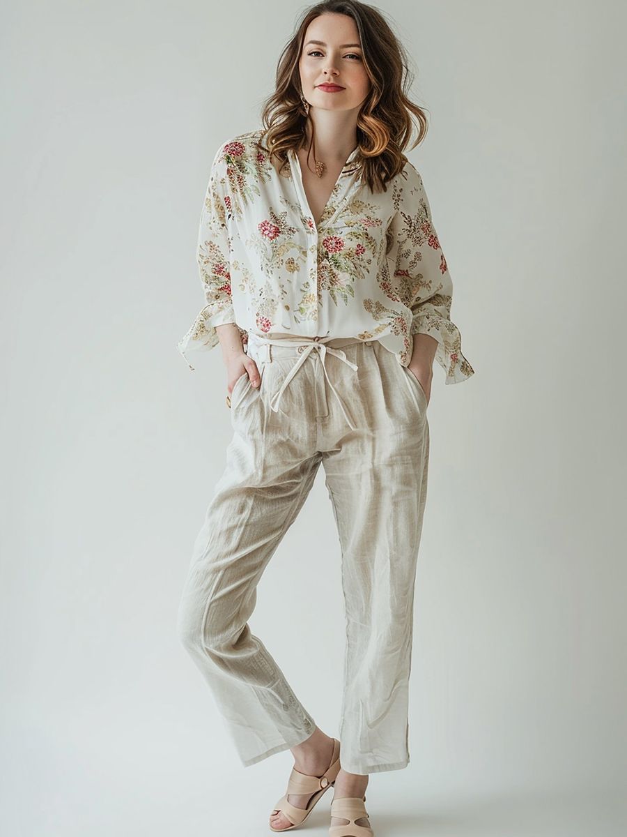 Silk Floral Blouse by One