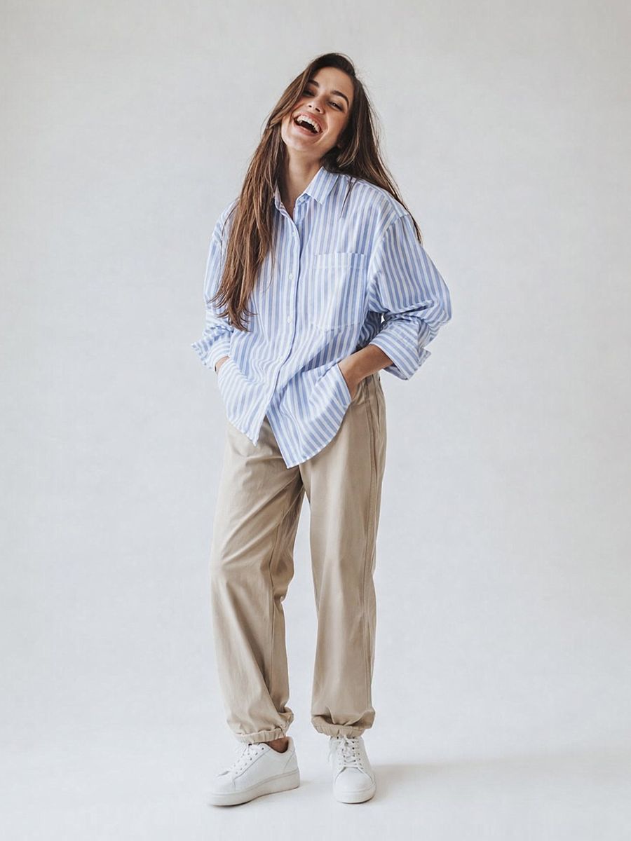 Flax Striped Shirt by Street One