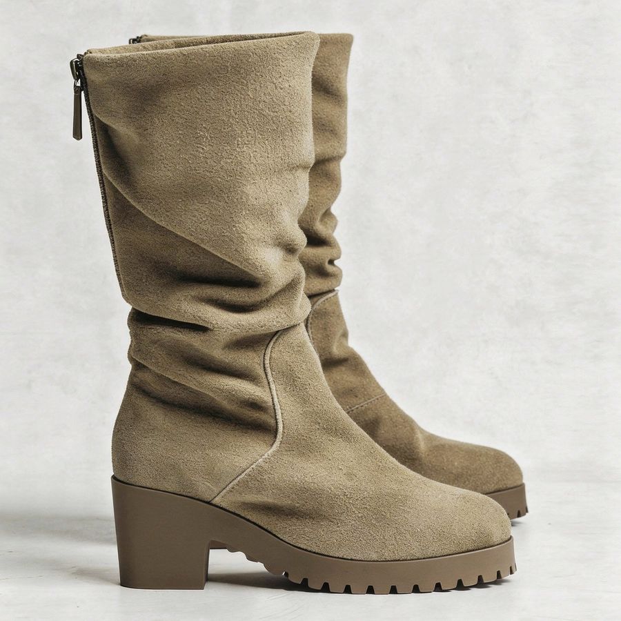 Women Suede Boots by OneEntry