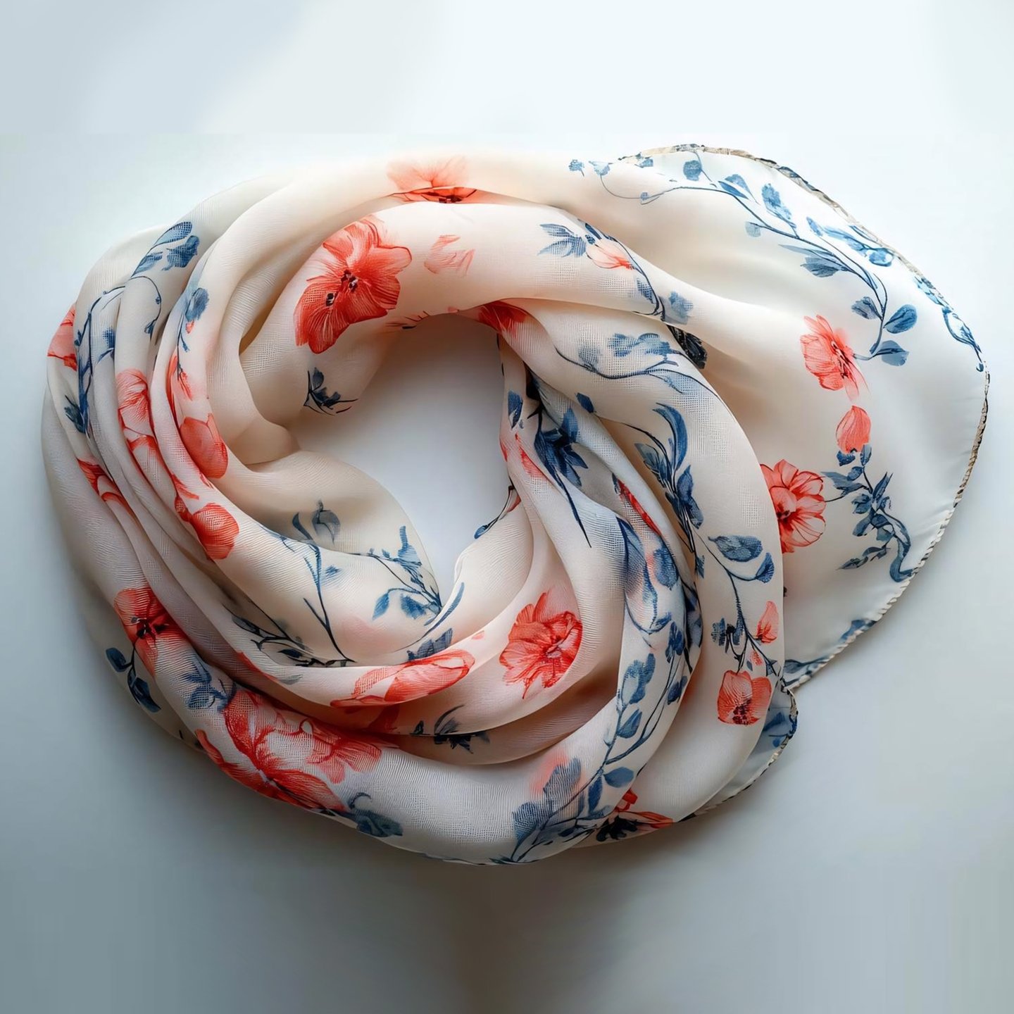 Women Chiffon Flower Shawl by OneEntry