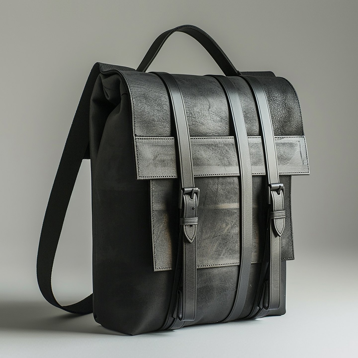 Men Faux Leather Backpack by One